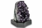 Grape Jelly Amethyst Geode With Wood Base - Uruguay #275640-2